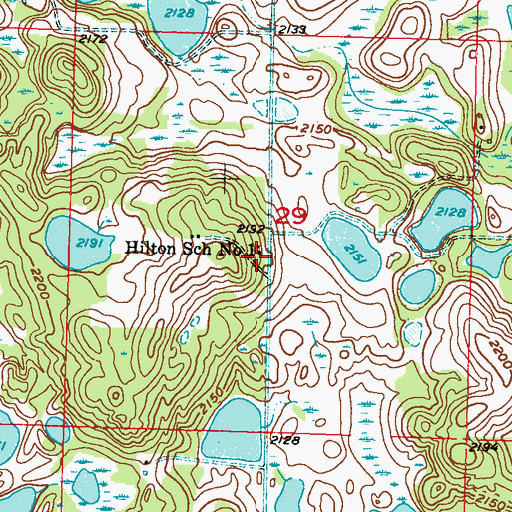 Topographic Map of Hilton School Number 1, ND