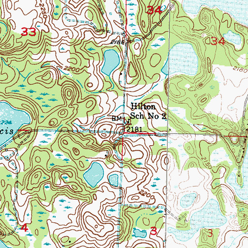 Topographic Map of Hilton School Number 2, ND