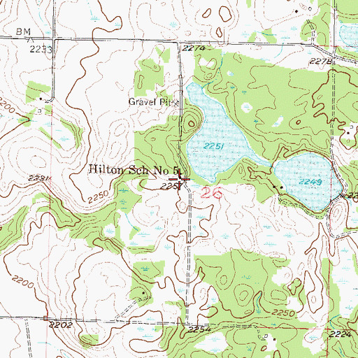Topographic Map of Hilton School Number 5, ND