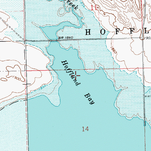 Topographic Map of Hofflund Bay, ND