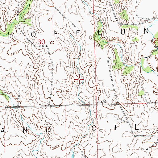Topographic Map of Hofflund Gas and Oil Field, ND