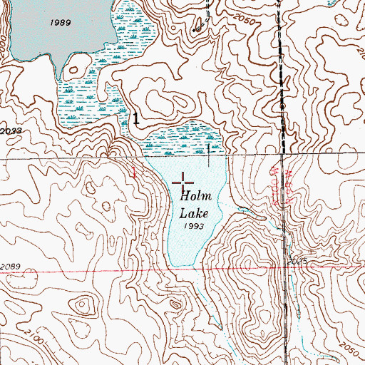 Topographic Map of Holm Lake, ND