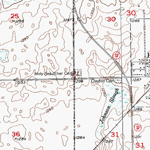 Topographic Map of Our Lady of Rosary Catholic Cemetery, ND