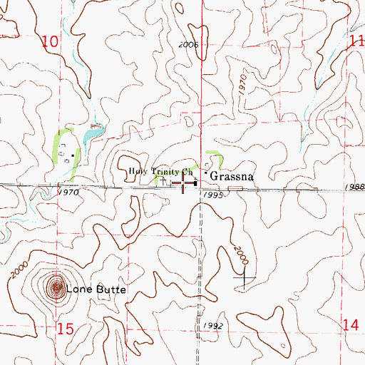 Topographic Map of Holy Trinity Church, ND