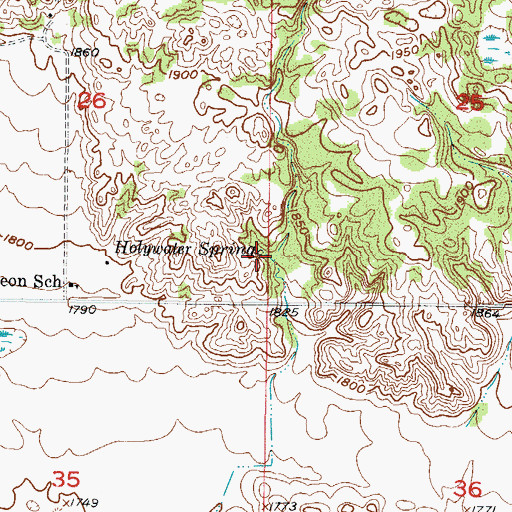 Topographic Map of Holywater Spring, ND