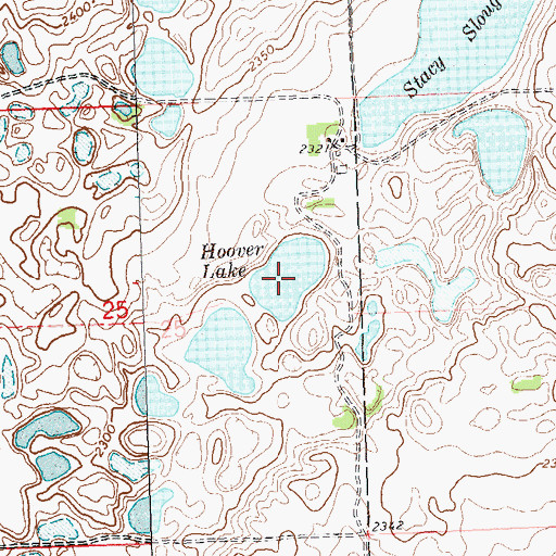 Topographic Map of Hoover Lake, ND