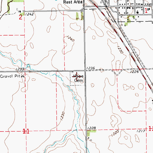 Topographic Map of Hope Cemetery, ND
