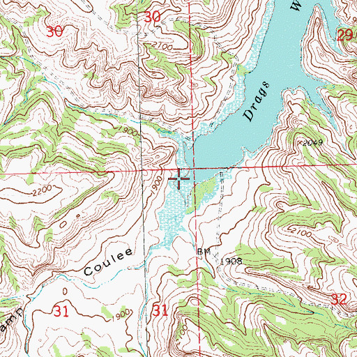 Topographic Map of Horse Camp Coulee, ND
