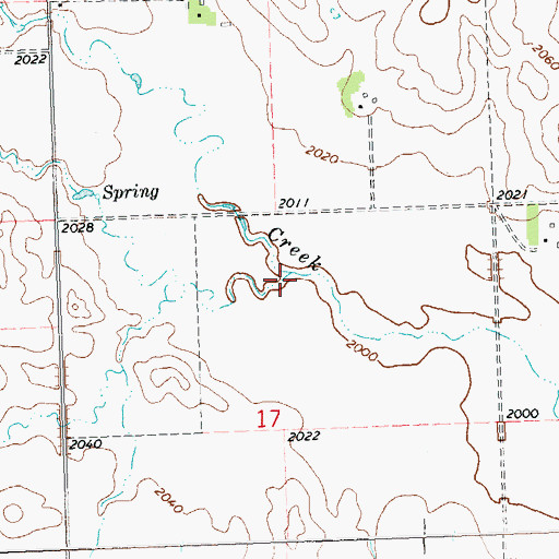 Topographic Map of Horse Creek, ND