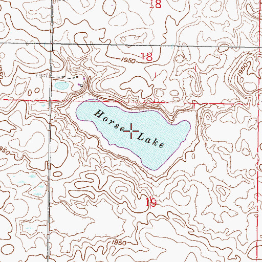 Topographic Map of Horse Lake, ND