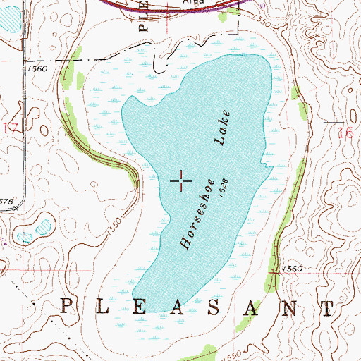 Topographic Map of Horseshoe Lake, ND