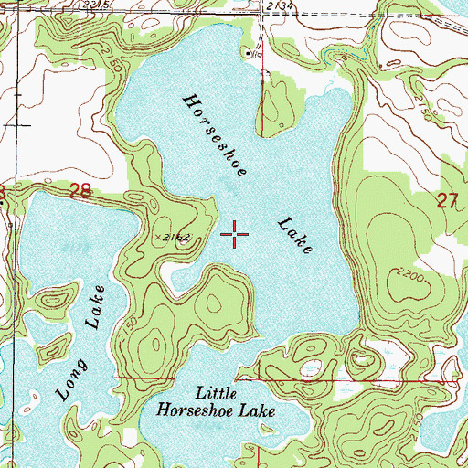 Topographic Map of Horseshoe Lake, ND