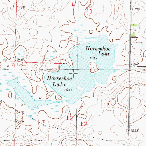 Topographic Map of Horseshoe Lake, ND