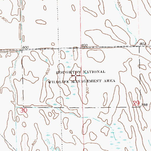 Topographic Map of Houghton National Wildlife Management Area, ND