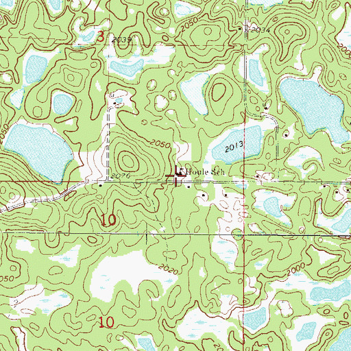 Topographic Map of Houle School, ND