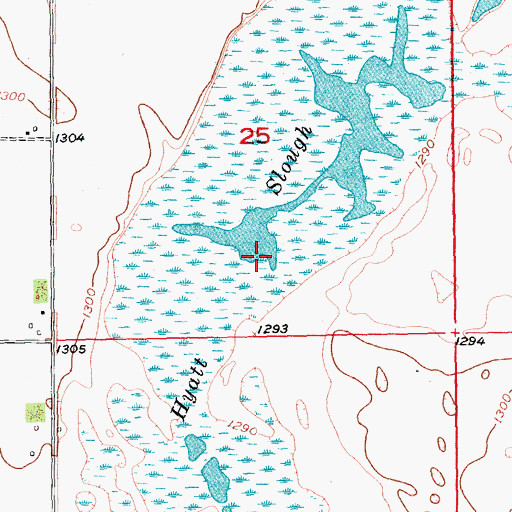 Topographic Map of Hyatt Slough, ND