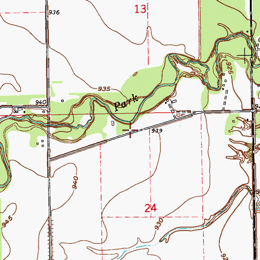 Topographic Map of Hyde Park Cemetery, ND