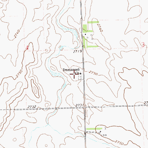 Topographic Map of Immanuel Church, ND