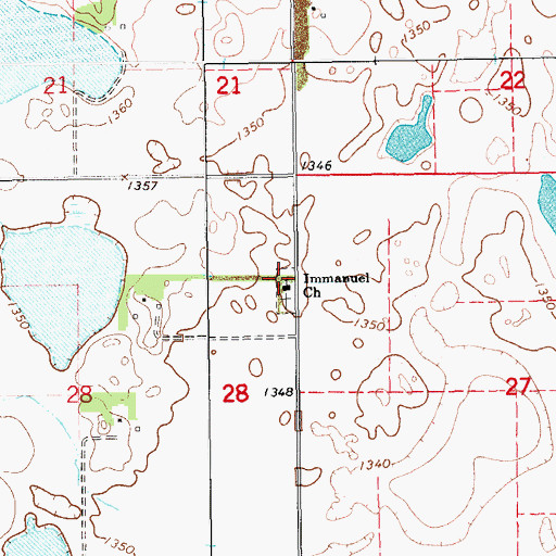 Topographic Map of Immanuel Church, ND