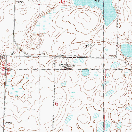 Topographic Map of Immanuel Church, ND