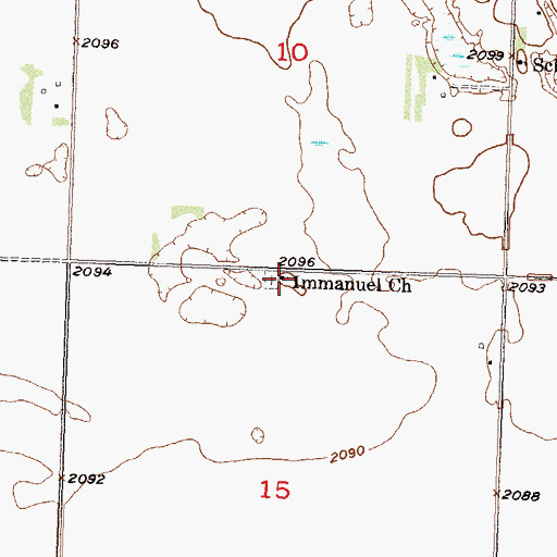 Topographic Map of Immanuel Church, ND