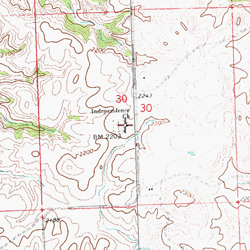 Topographic Map of Independence Church, ND