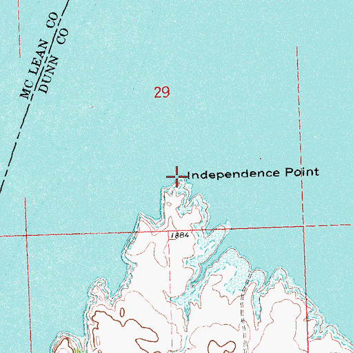 Topographic Map of Independence Point, ND