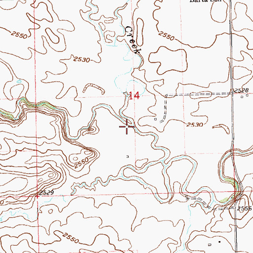 Topographic Map of Indian Creek, ND