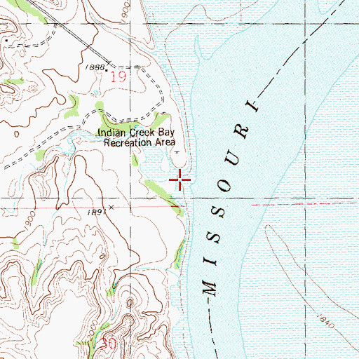 Topographic Map of Indian Creek, ND