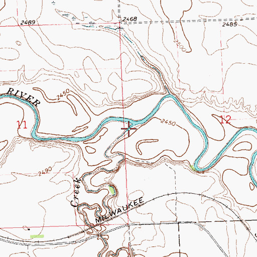 Topographic Map of Indian Creek, ND