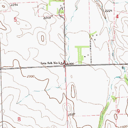 Topographic Map of Iota School Number 5, ND