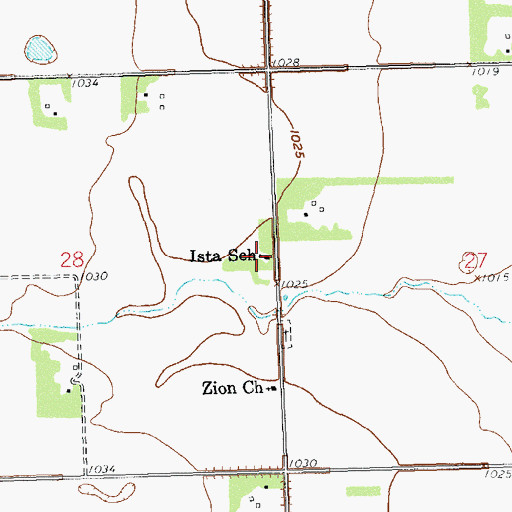 Topographic Map of Ista School, ND