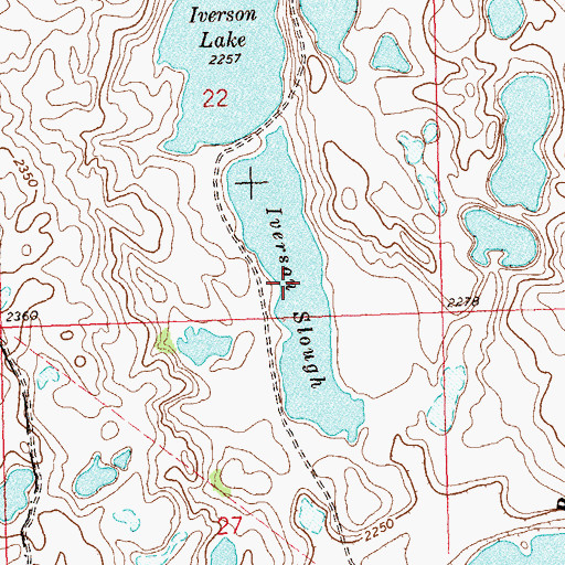 Topographic Map of Iverson Slough, ND