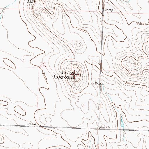 Topographic Map of Jacks Lookout, ND