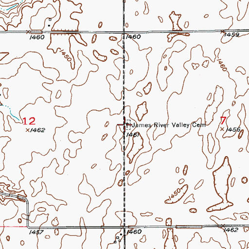 Topographic Map of Montpelier Cemetery, ND