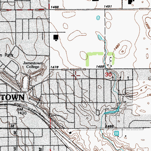 Topographic Map of William S Gussner Elementary School, ND