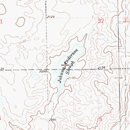 Topographic Map of Johnny Anderson Slough, ND
