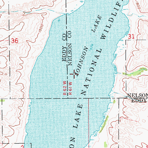 Topographic Map of Johnson Lake, ND