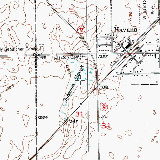 Topographic Map of Johnson Slough, ND