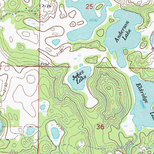 Topographic Map of Jones Lake, ND