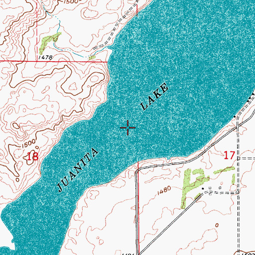 Topographic Map of Juanita Lake, ND