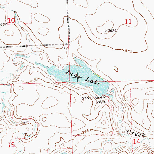 Topographic Map of Jung Lake, ND