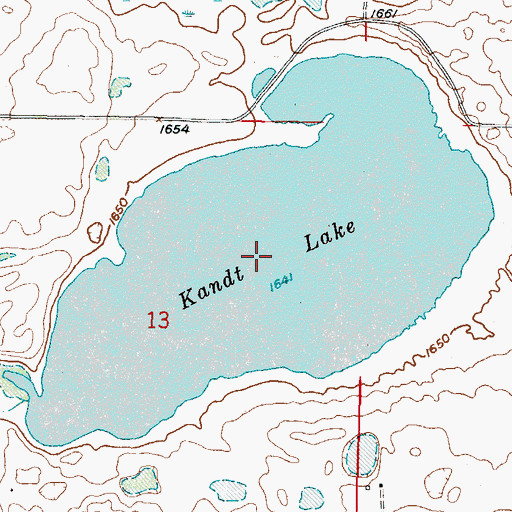 Topographic Map of Kandt Lake, ND