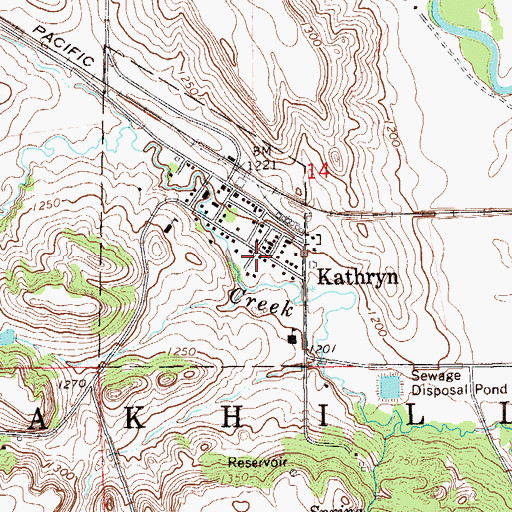 Topographic Map of Kathryn, ND