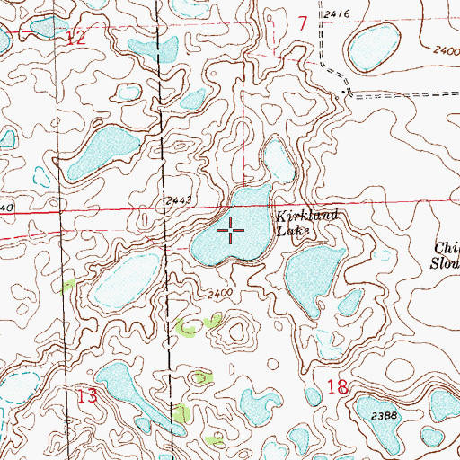 Topographic Map of Kirkland Lake, ND