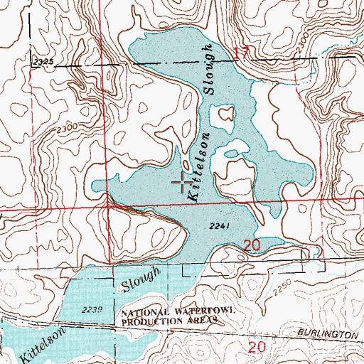 Topographic Map of Kittelson Slough, ND