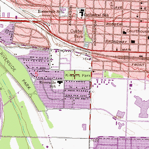 Topographic Map of Kiwanis Park, ND