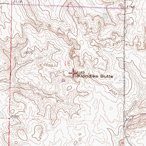 Topographic Map of Klondike Butte, ND