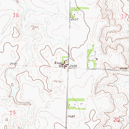 Topographic Map of Knoke School, ND