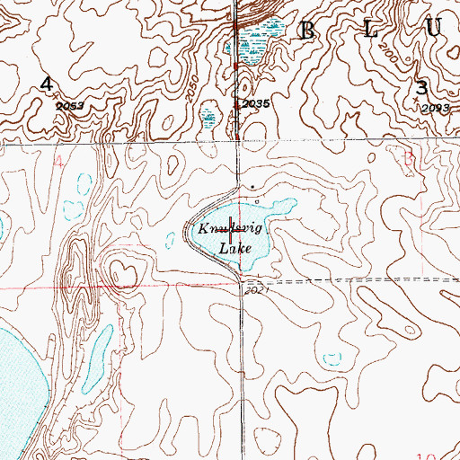 Topographic Map of Knudsvig Lake, ND